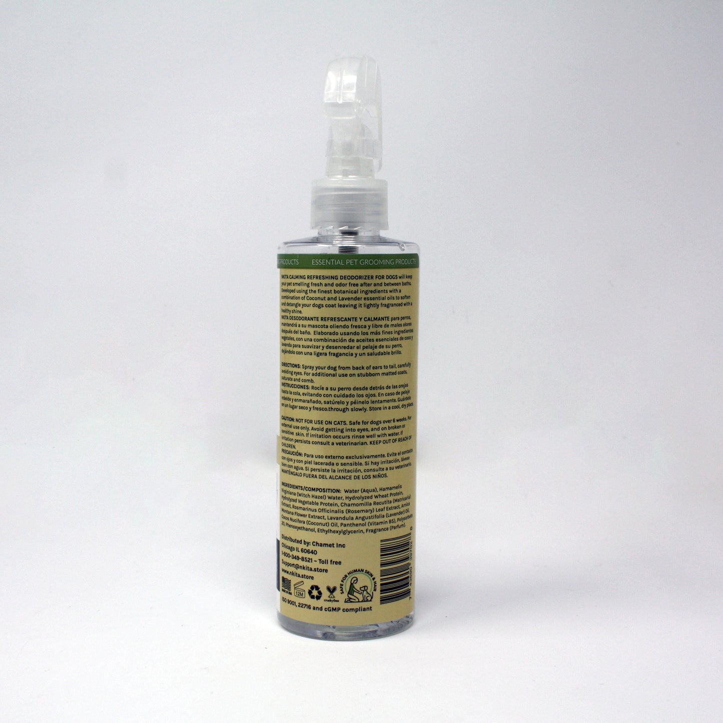 Nkita Pet Deodorizer Spray – Calming & Refreshing Scent for Dogs, Cats & Horses – Natural Odor Neutralizer