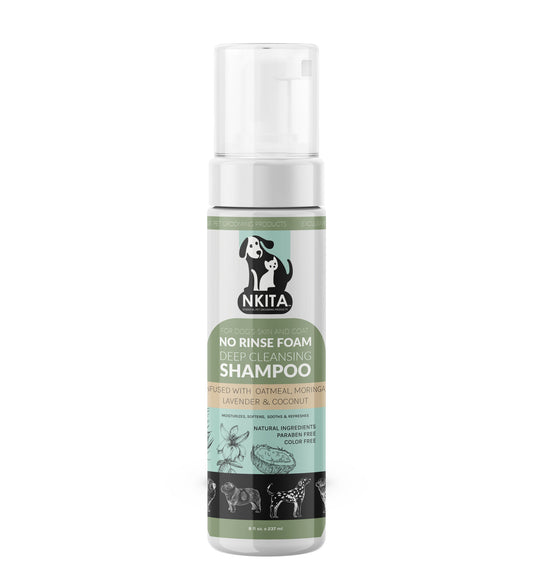 Nkita No Rinse Foam Moisturizing Shampoo for Dogs & Cats & Horses